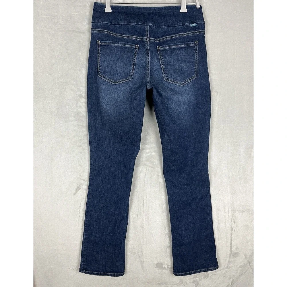JAG Jean Women 8/33 Blue Wash Paley Boot Stretch Pull On High-Rise Whisker City